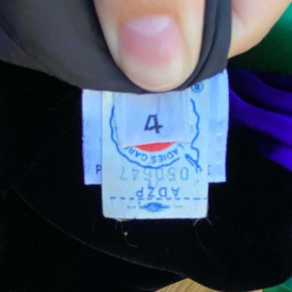 Vintage RARE Miss O by Oscar de la Renta Black Crushed Velvet Dress w/ Tie Waist - Picture 11 of 12